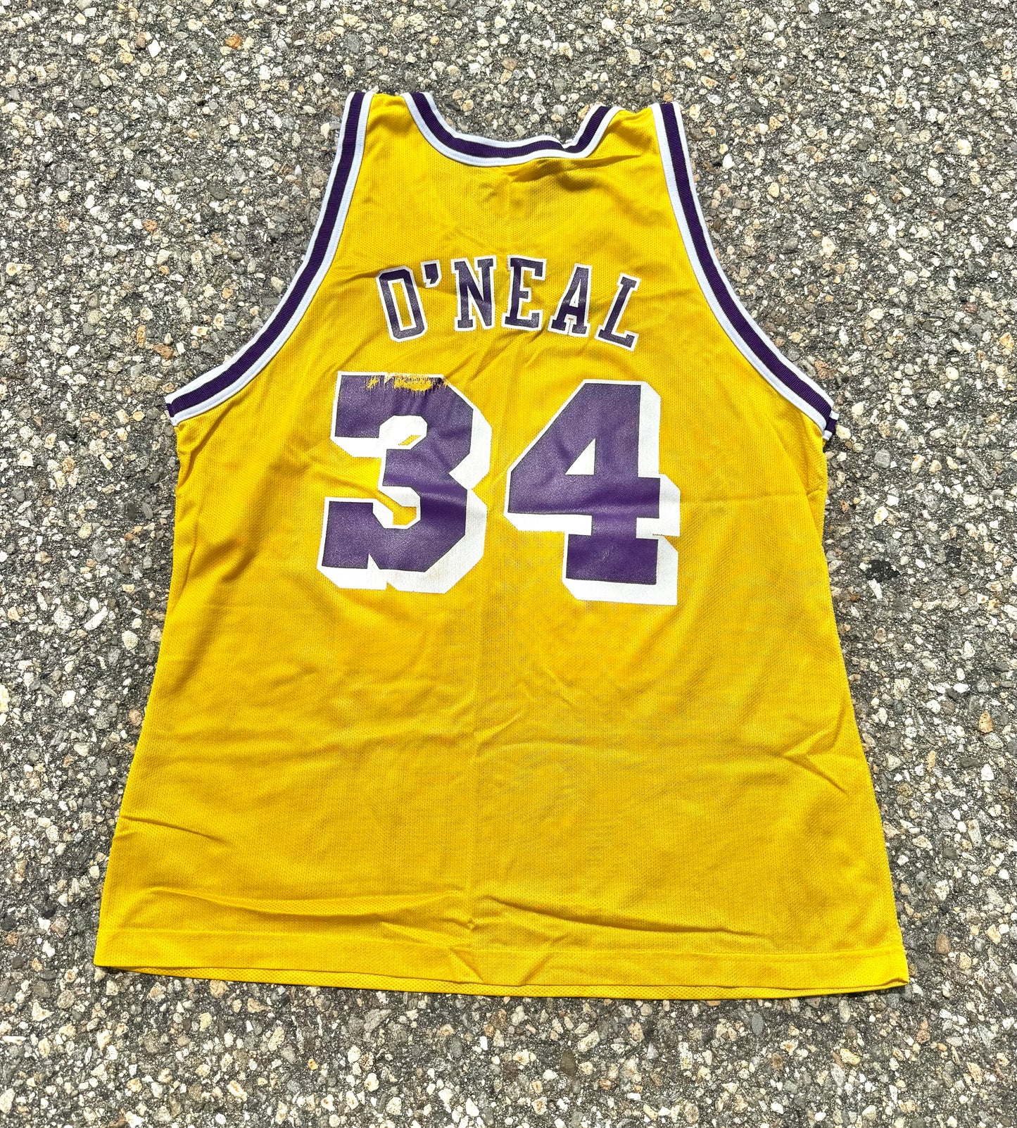 Vintage Champion LA Los Angeles Lakers Shaquille O'Neal Shaq 90s NBA Basketball Jersey Size 48