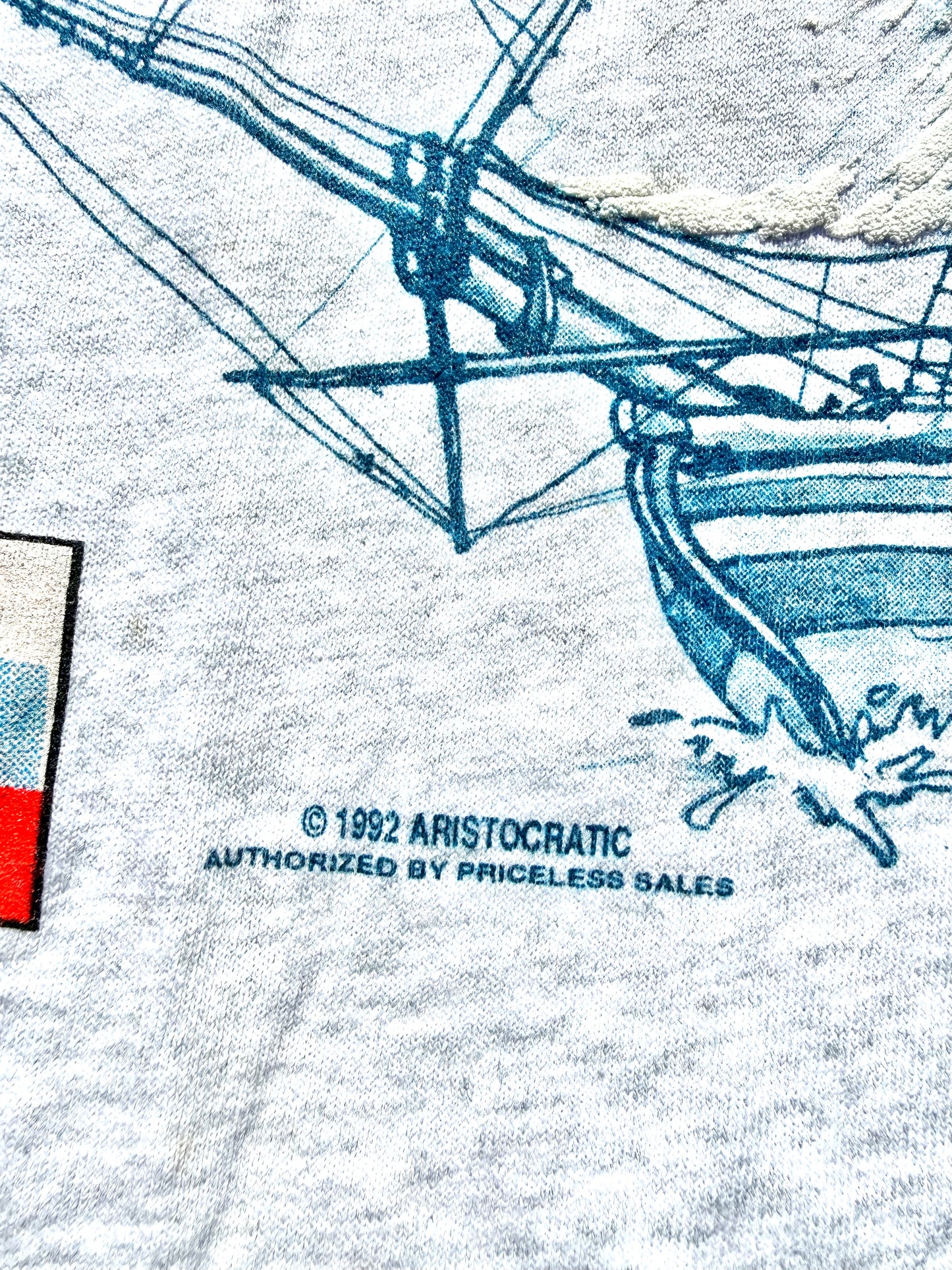Vintage Sail Boston Massachusetts Tall Ships 90's Sailing T Shirt Size XL 1992