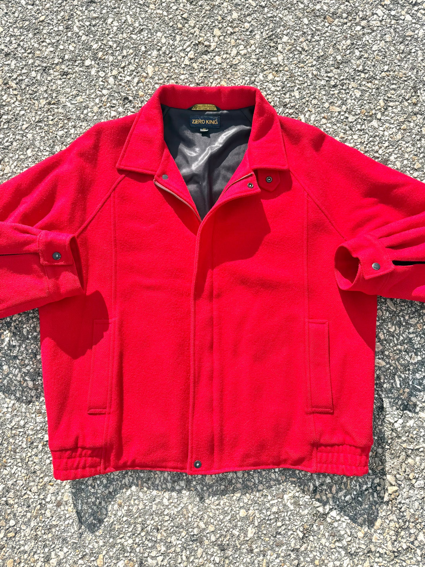 Vintage Zero King Mackinaw Ranger Red Retro 50's Wool Bomber Jacket Coat Size 40