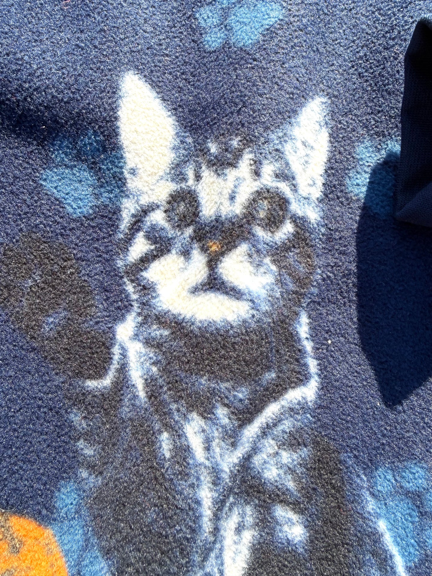 Vintage Blair Cat Kitten All Over Print Fleece Cardigan Sweater Women's Size M Medium
