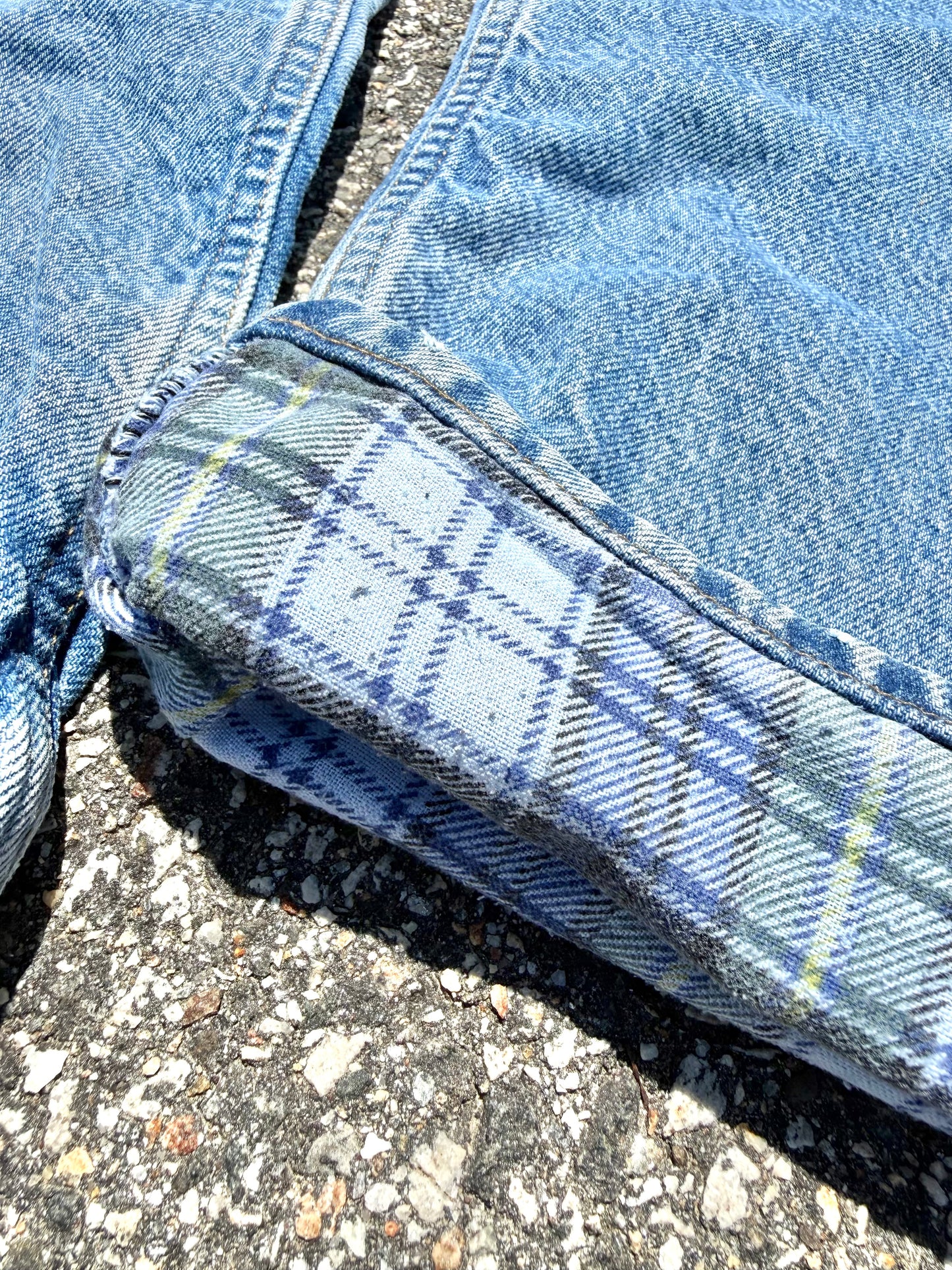 Vintage Carhartt 90's Plaid Flannel Lined Straight Denim Jeans Pants 38x32 B21DST