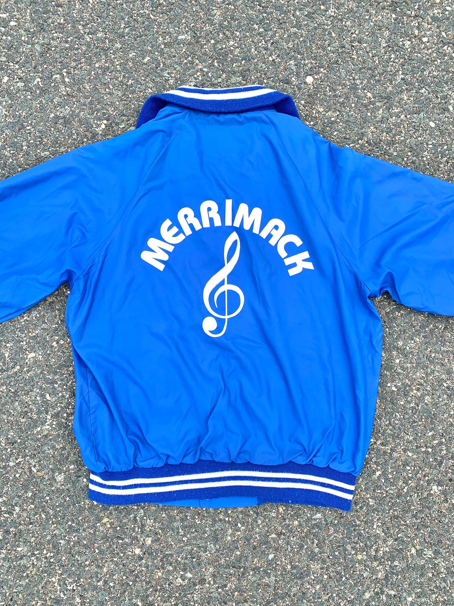 Vintage Merrimack New Hampshire High School Music Retro 80's Bomber Jacket Size Medium