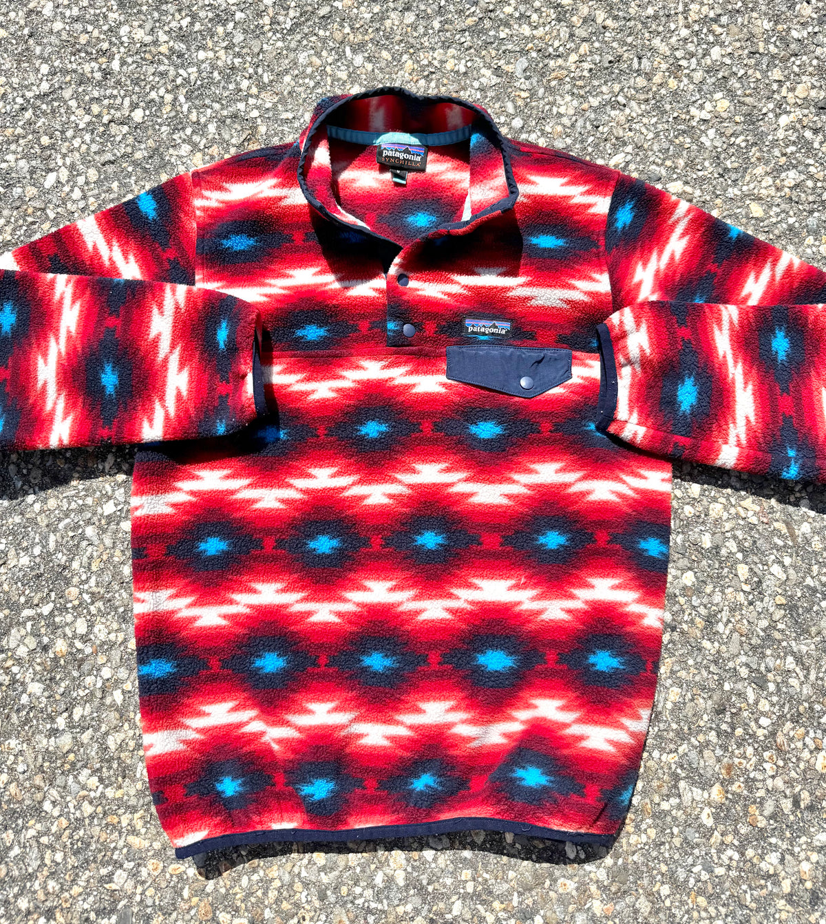 Patagonia Women's Crazy Southwestern Synchilla Snap T Fleece Sweater Medium 2015