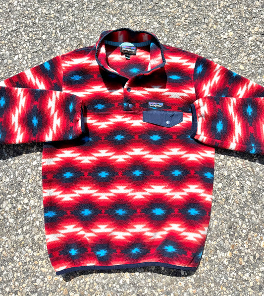 Patagonia Women's Crazy Southwestern Synchilla Snap T Fleece Sweater Medium 2015