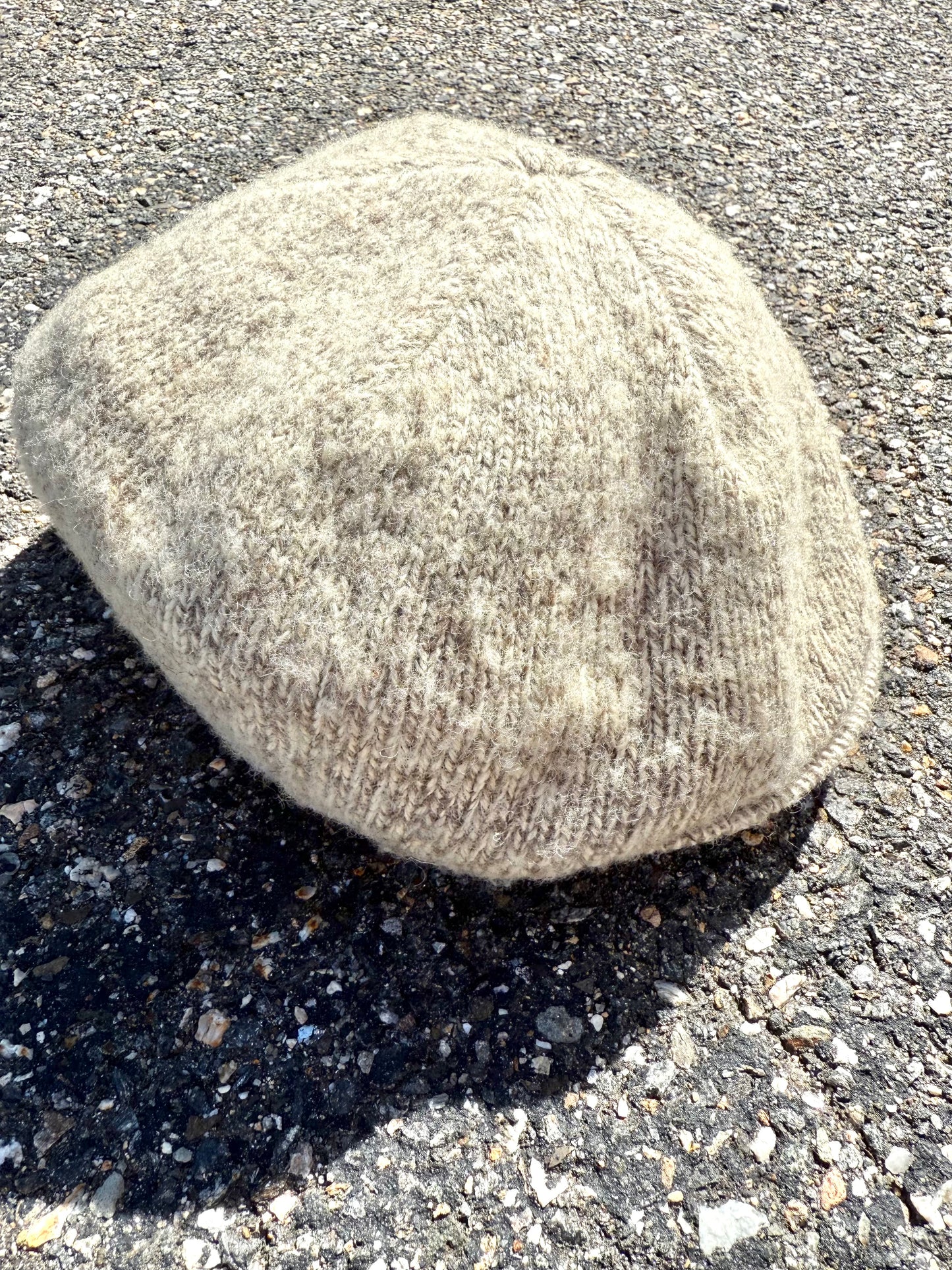 Vintage L.L. Bean Woven Wool Knit Newsboy Hat Heritage Flat Cap Beige