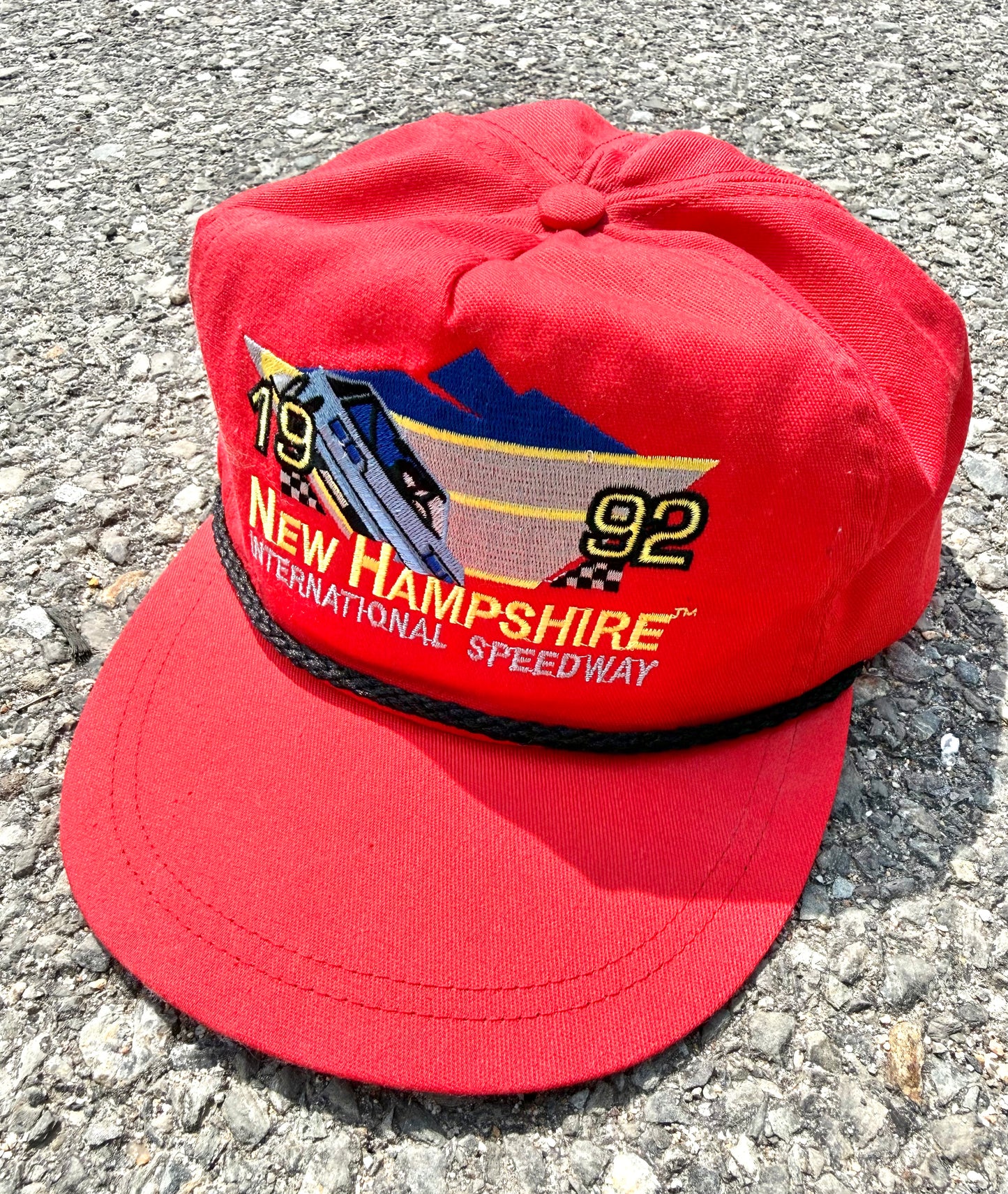 Vintage New Hampshire Motor Speedway Retro 90s NASCAR Racing Snapback Hat 1992