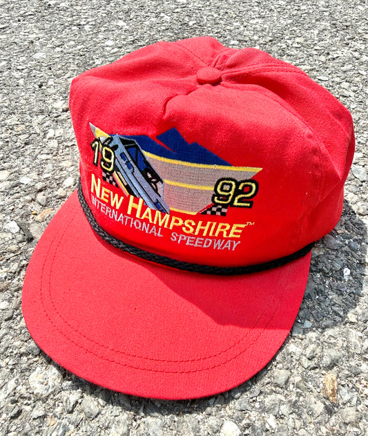 Vintage New Hampshire Motor Speedway Retro 90s NASCAR Racing Snapback Hat 1992