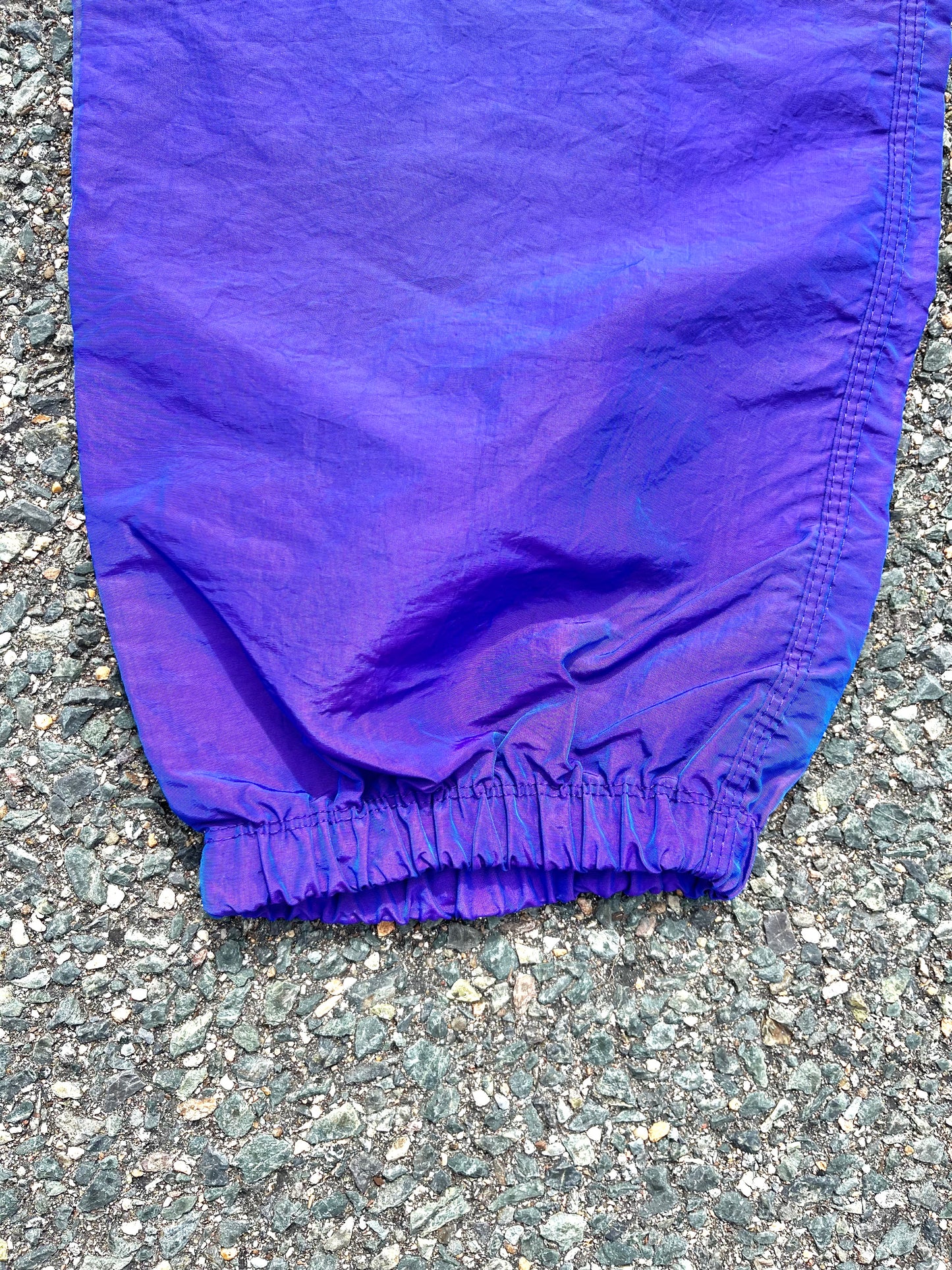 Vintage Surf Style Retro 90's Baggy Windbreaker Jogger Pants XL Metallic Purple