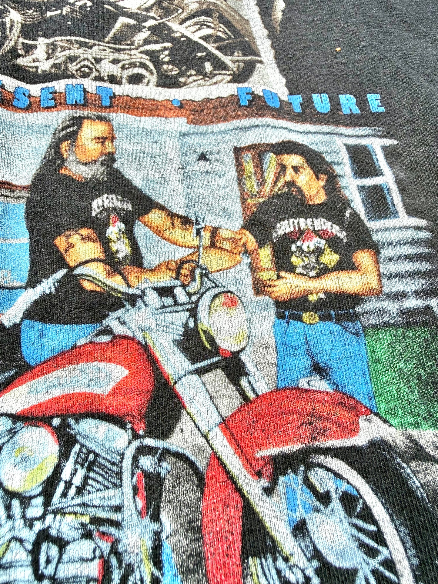 Vintage Harley Davidson Rendezvous Motorcycle 90's Biker Single Stitch T Shirt Size XL Black Pattersonville New York
