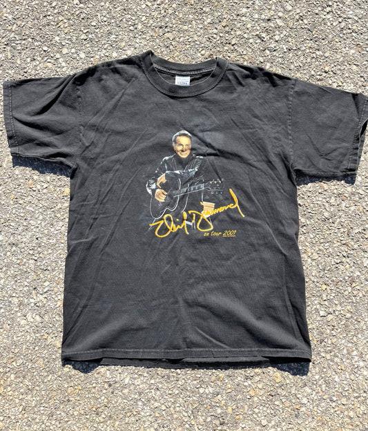 Vintage Neil Diamond Y2K Concert Tour Band T Shirt Size L Large 2001 Black