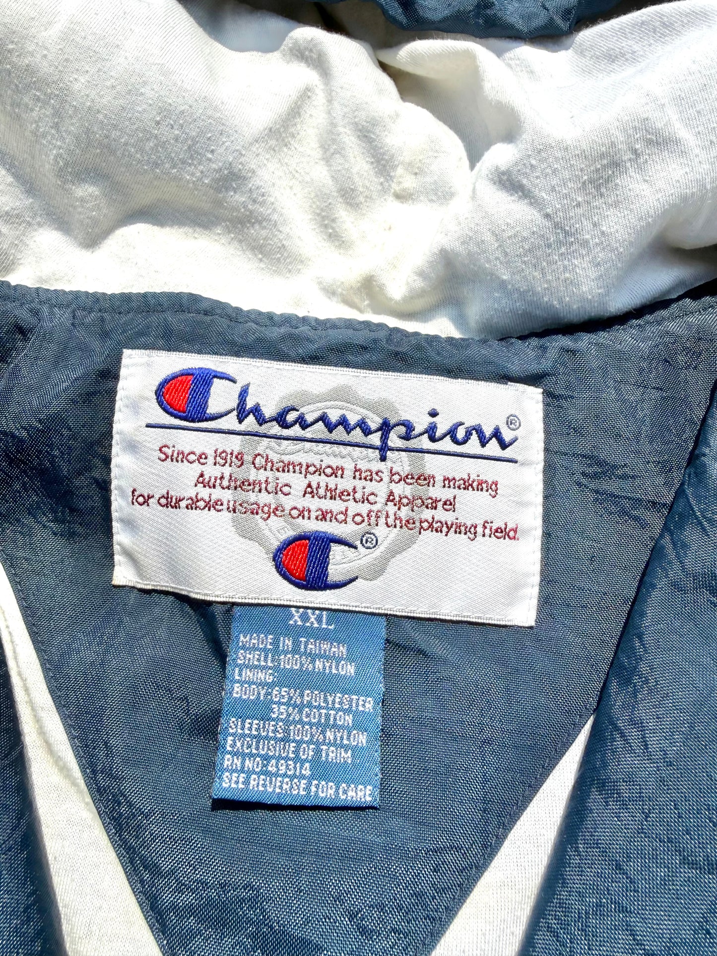 Vintage Champion United States US Navy 90's 1/4 Zip Windbreaker Anorak Jacket 2XL