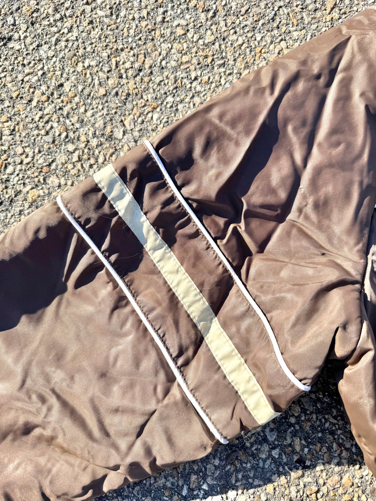 Vintage Sear Retro 80's Mens Full Body Snow Ski Suit Size L Large Brown