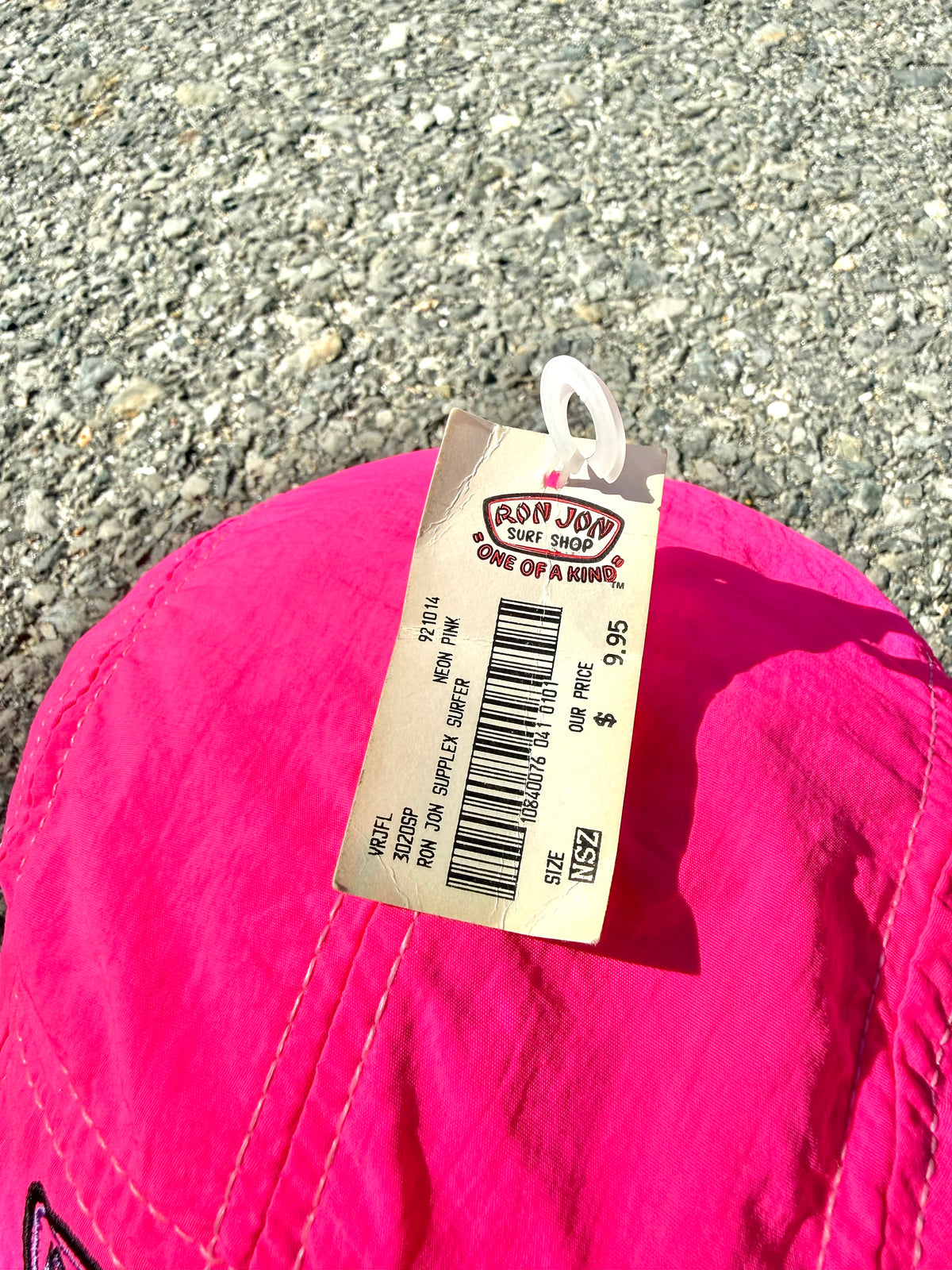 Vintage Ron Jon Surf Shop Deadstock 80s Retro Neon Pink 5 Panel Hat Cap