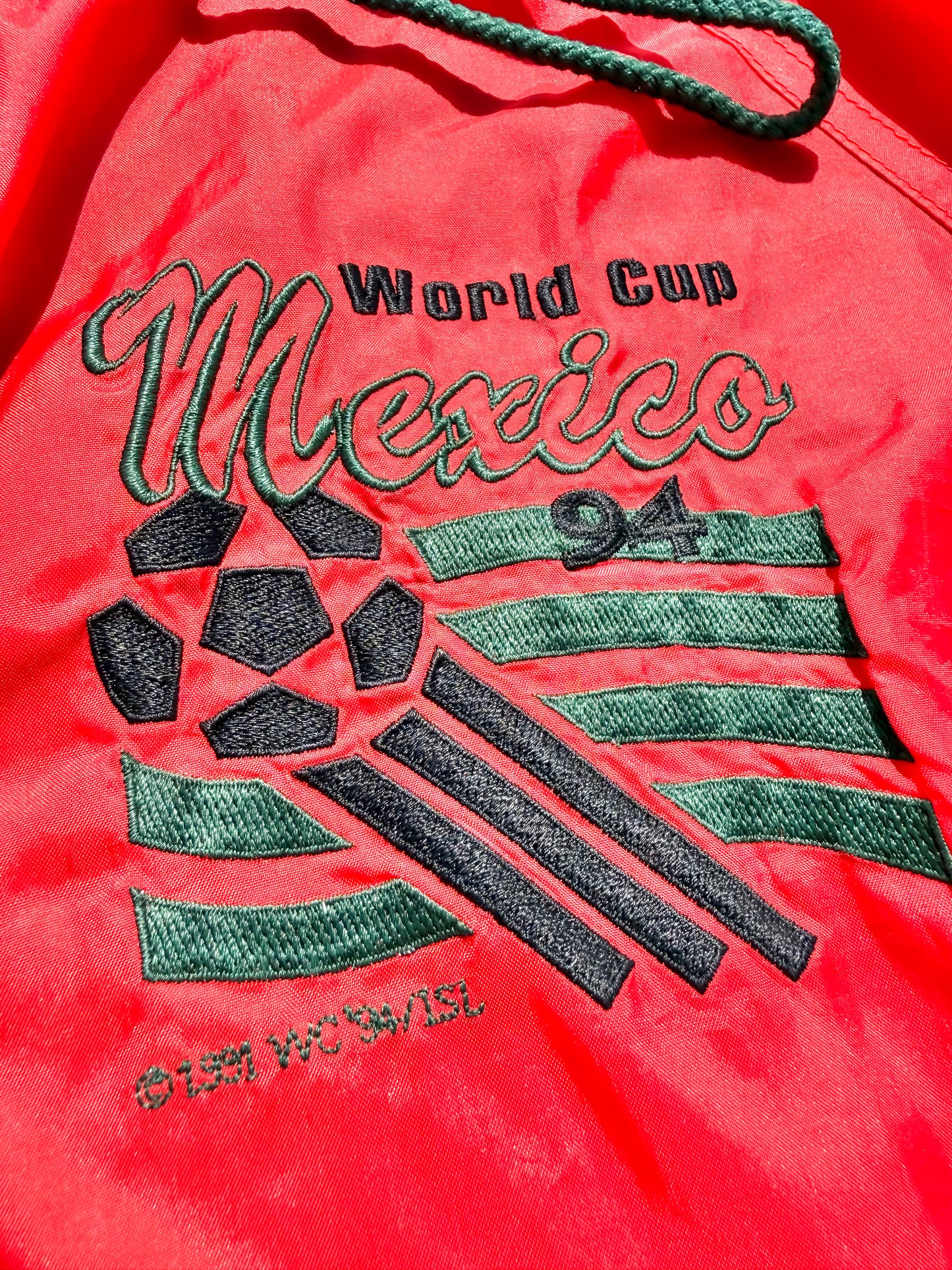 Vintage World Cup 1994 Soccer Apex One Mexico Retro 90's Windbreaker Jacket Large