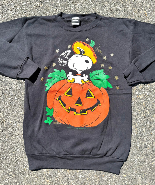 Vintage Snoopy Peanuts Great Pumpkin Halloween Retro 90s Crewneck Sweatshirt XL