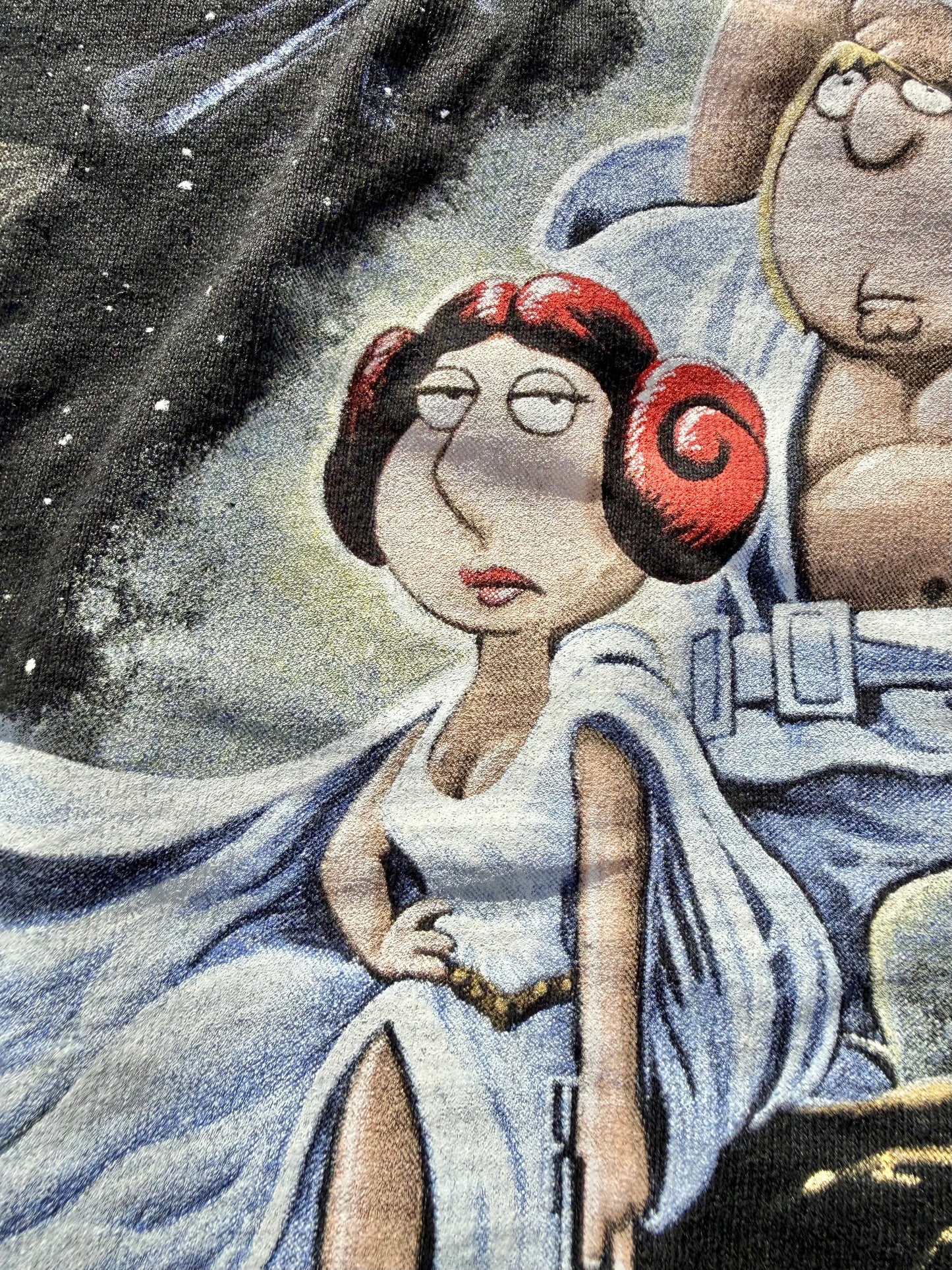 Vintage Family Guy Star Wars Cartoon Sci Fi TV Show T Shirt Size XL 2007 Black