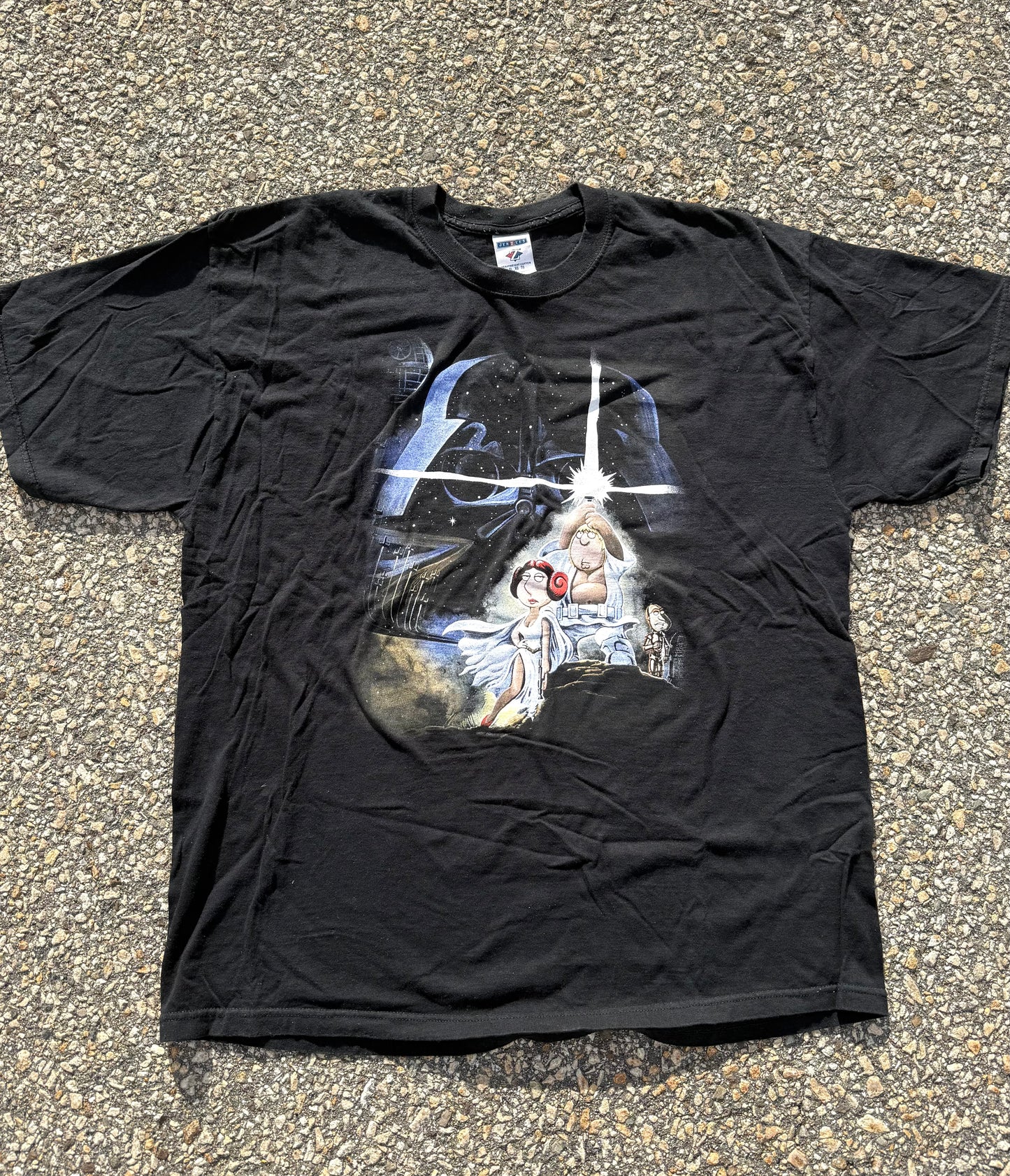 Vintage Family Guy Star Wars Cartoon Sci Fi TV Show T Shirt Size XL 2007 Black