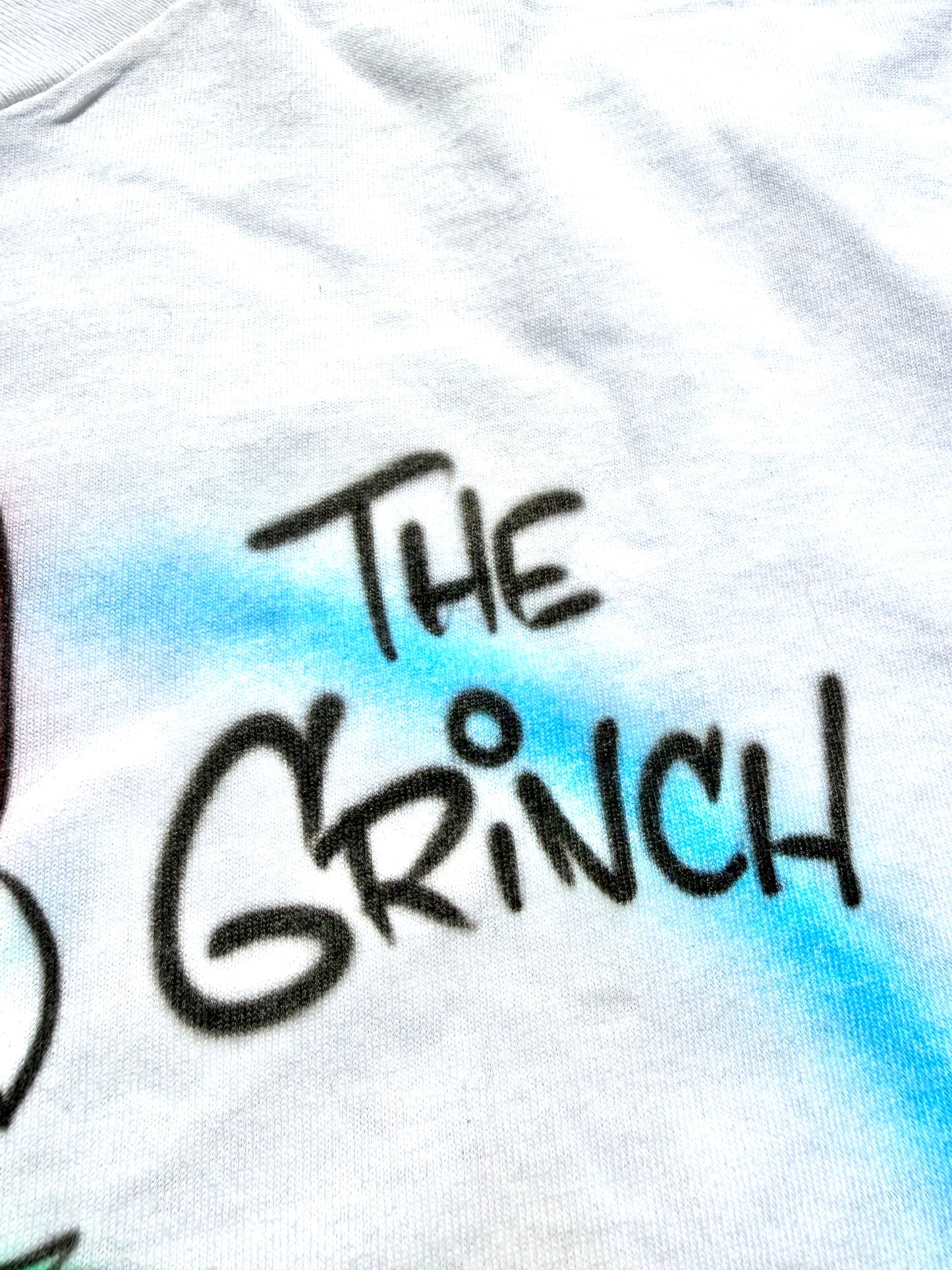Vintage Grinch Retro 90's Air Brush Christmas Dr Seuss Single Stitch Shirt Large