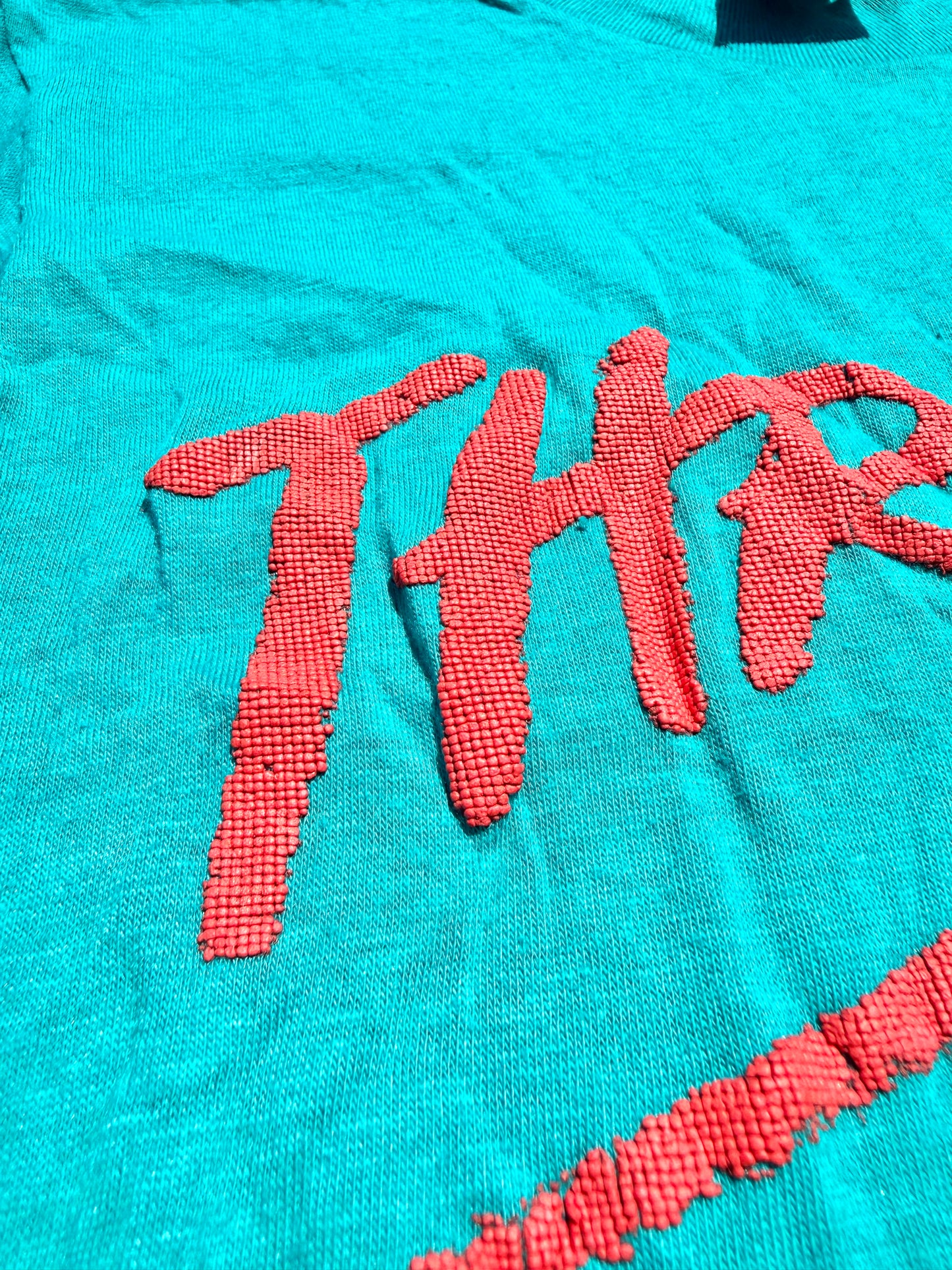 Vintage Michael Jackson Thriller Retro 80's Spell Out Single Stitch T Shirt Small