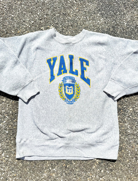 Vintage Yale University Ivy League Hanes Beefy Reverse Weave 90's College Sweatshirt Size L Large