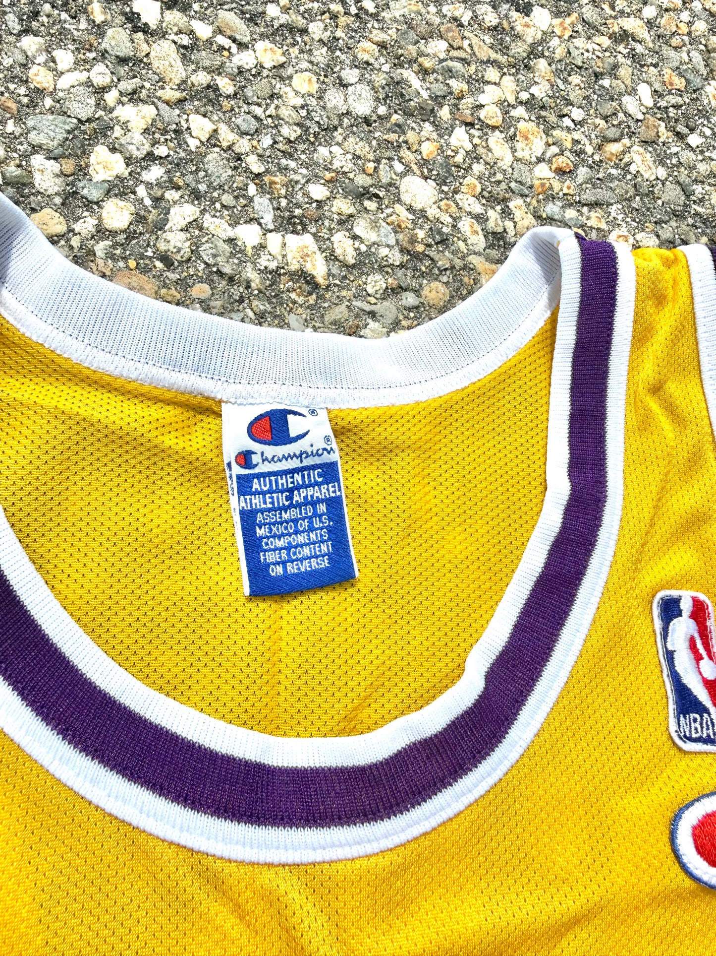 Vintage Champion LA Los Angeles Lakers Shaquille O'Neal Shaq 90s NBA Basketball Jersey Size 48