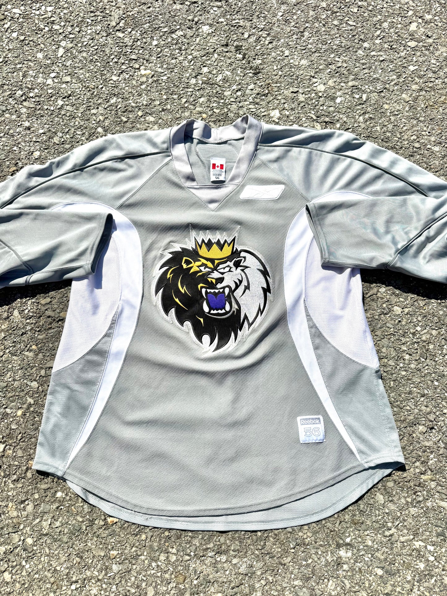 Vintage Manchester Monarchs Limited Edition Silver Official AHL Reebok CCM Hockey Jersey Size 56