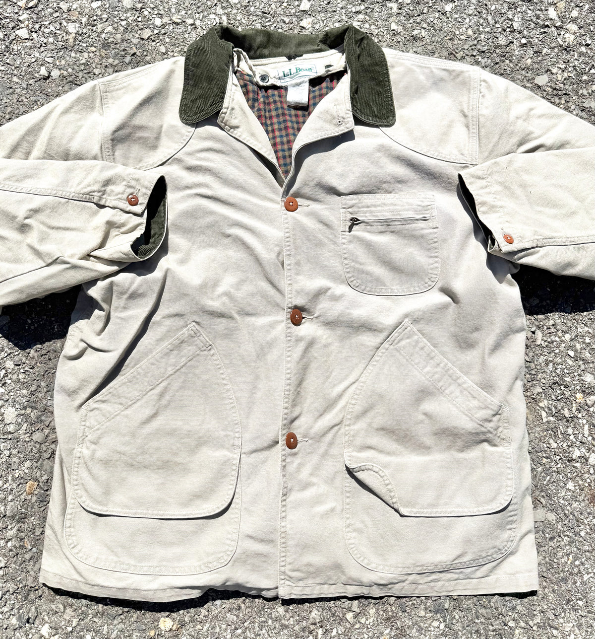 Vintage L.L. Bean Cotton Blanket Lined Barn Chore Coat Workwear Canvas Jacket XL
