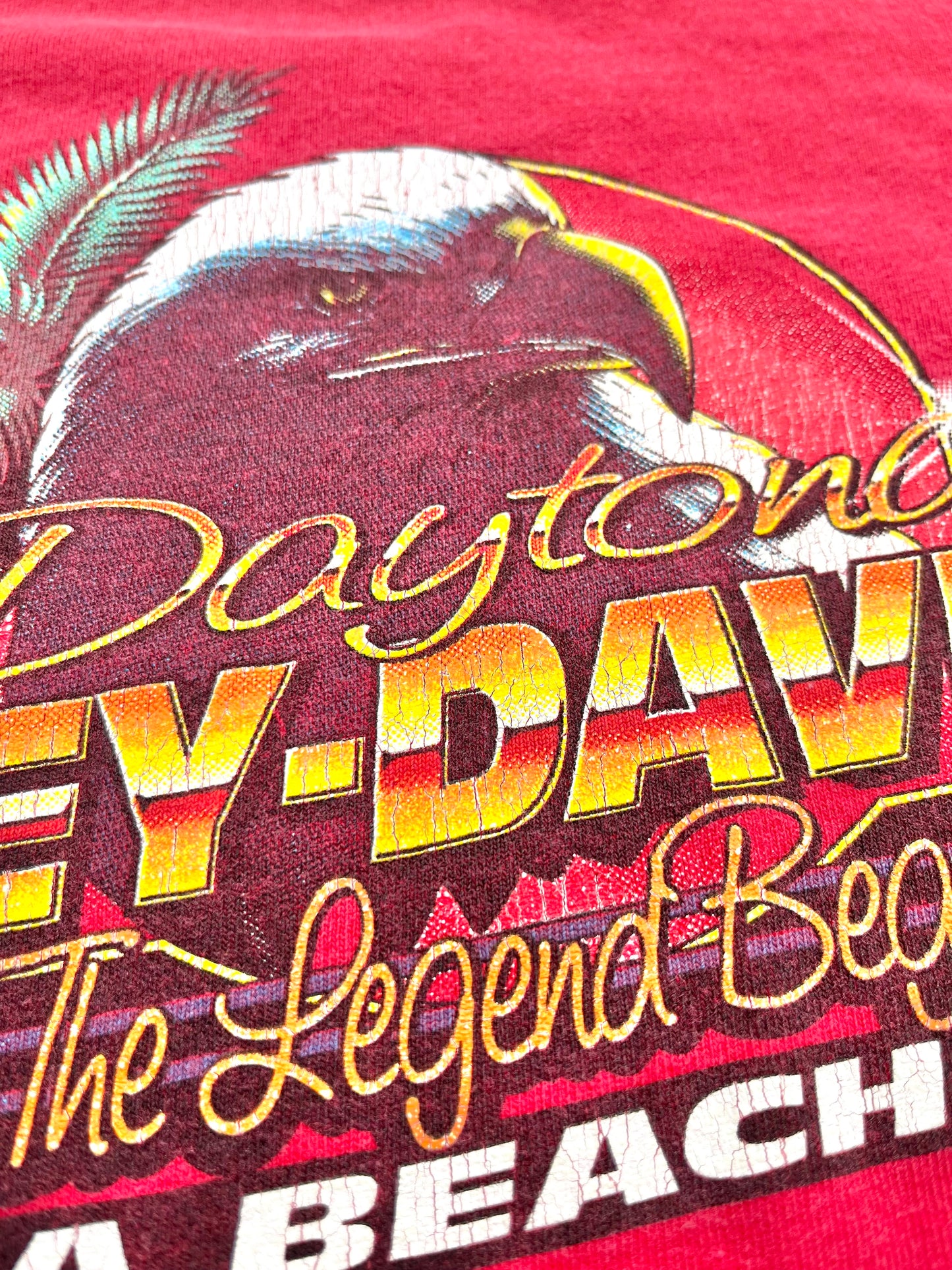 Vintage Harley Davidson Daytona Beach Florida Retro 90's Eagle Native American T Shirt Size XL Made in the USA 1992