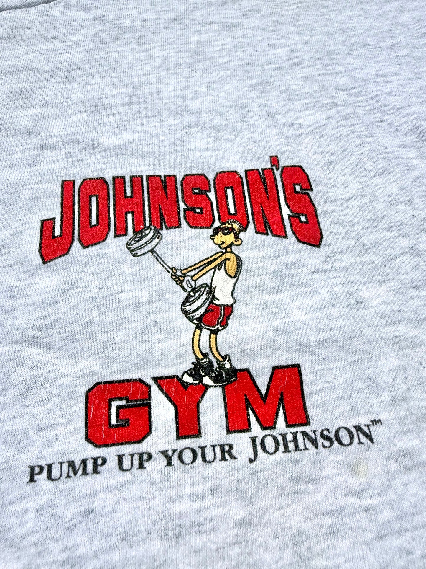Vintage Big Johnson Dick Joke Gym 90s Single Stitch Band T Shirt Size L Large