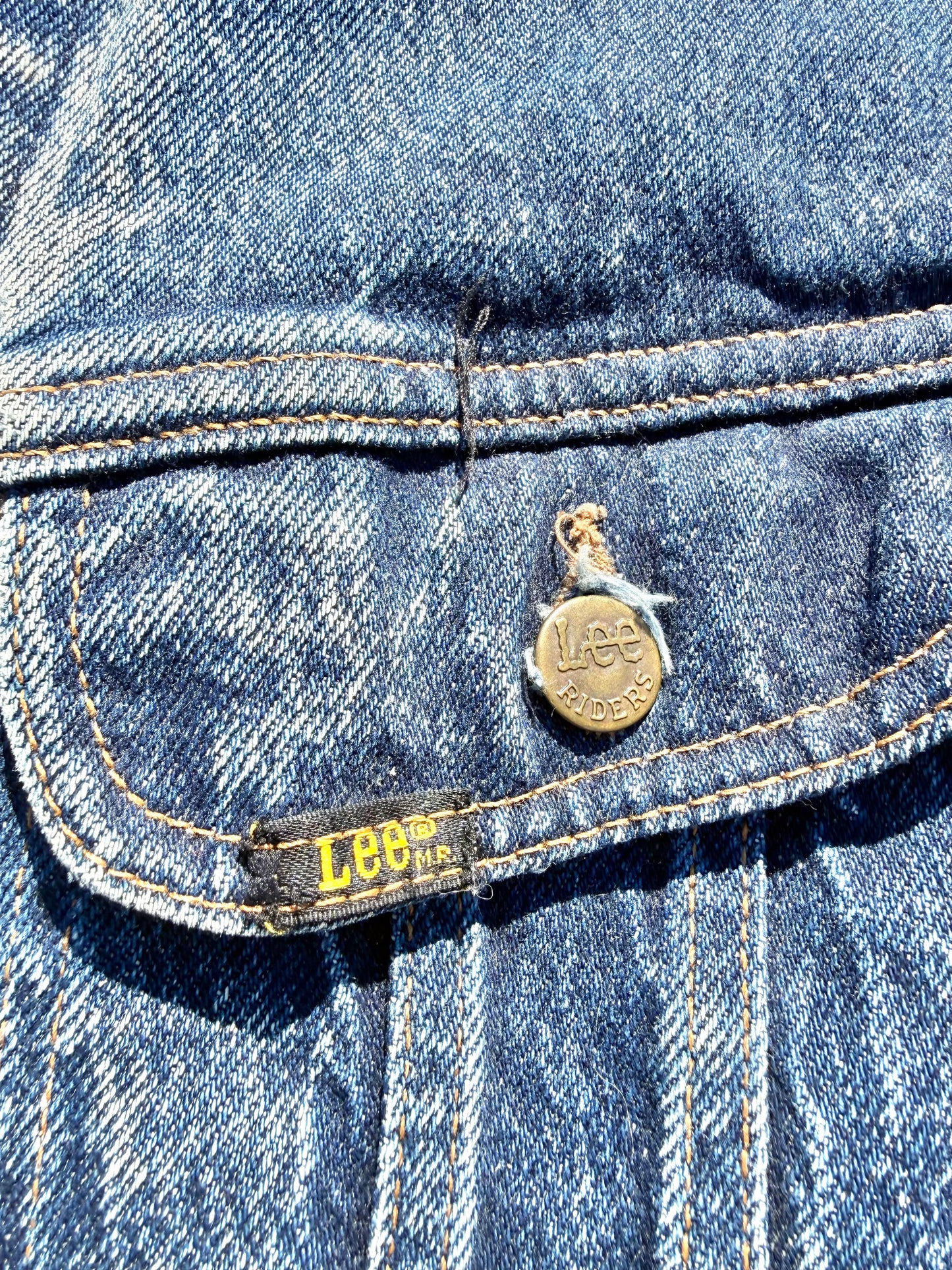 Vintage Iron Maiden Lee Riders 80's Blue Denim Jean Jacket Size L Large