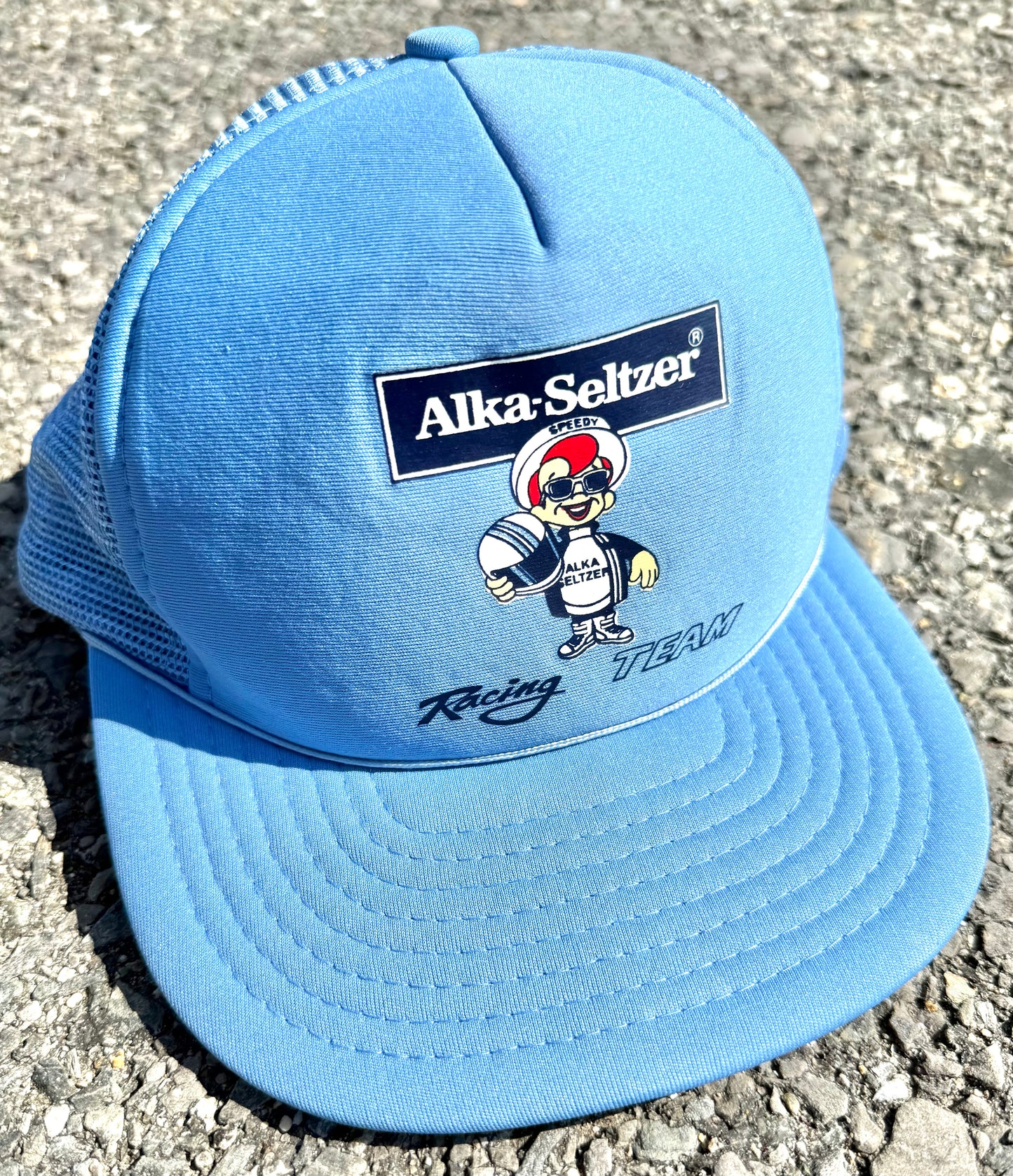 Vintage Alka Seltzer Racing Team NASCAR 80's Retro Snap Back Cap Trucker Hat
