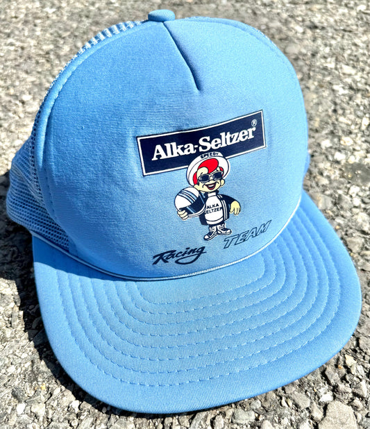 Vintage Alka Seltzer Racing Team NASCAR 80's Retro Snap Back Cap Trucker Hat