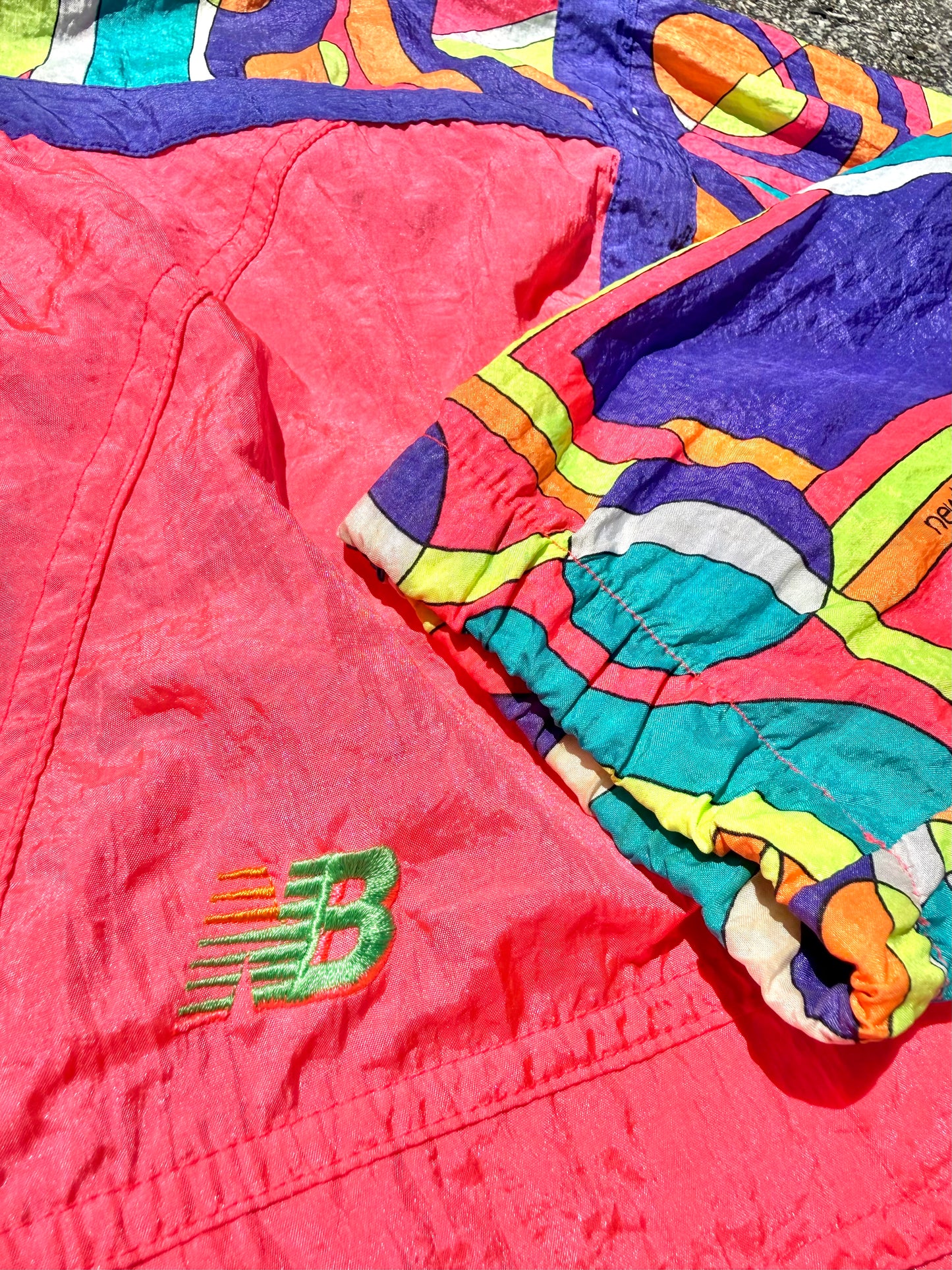 Vintage New Balance Retro 80's Hot Pink Barbie Style Jacket Windbreaker Size S Small