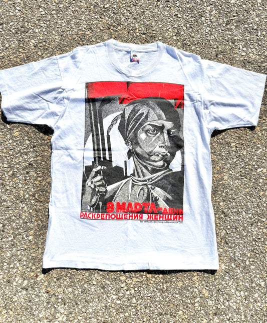 Vintage Feminist March Women's Independence Day Feminism Propaganda 80's T Shirt Size L Large