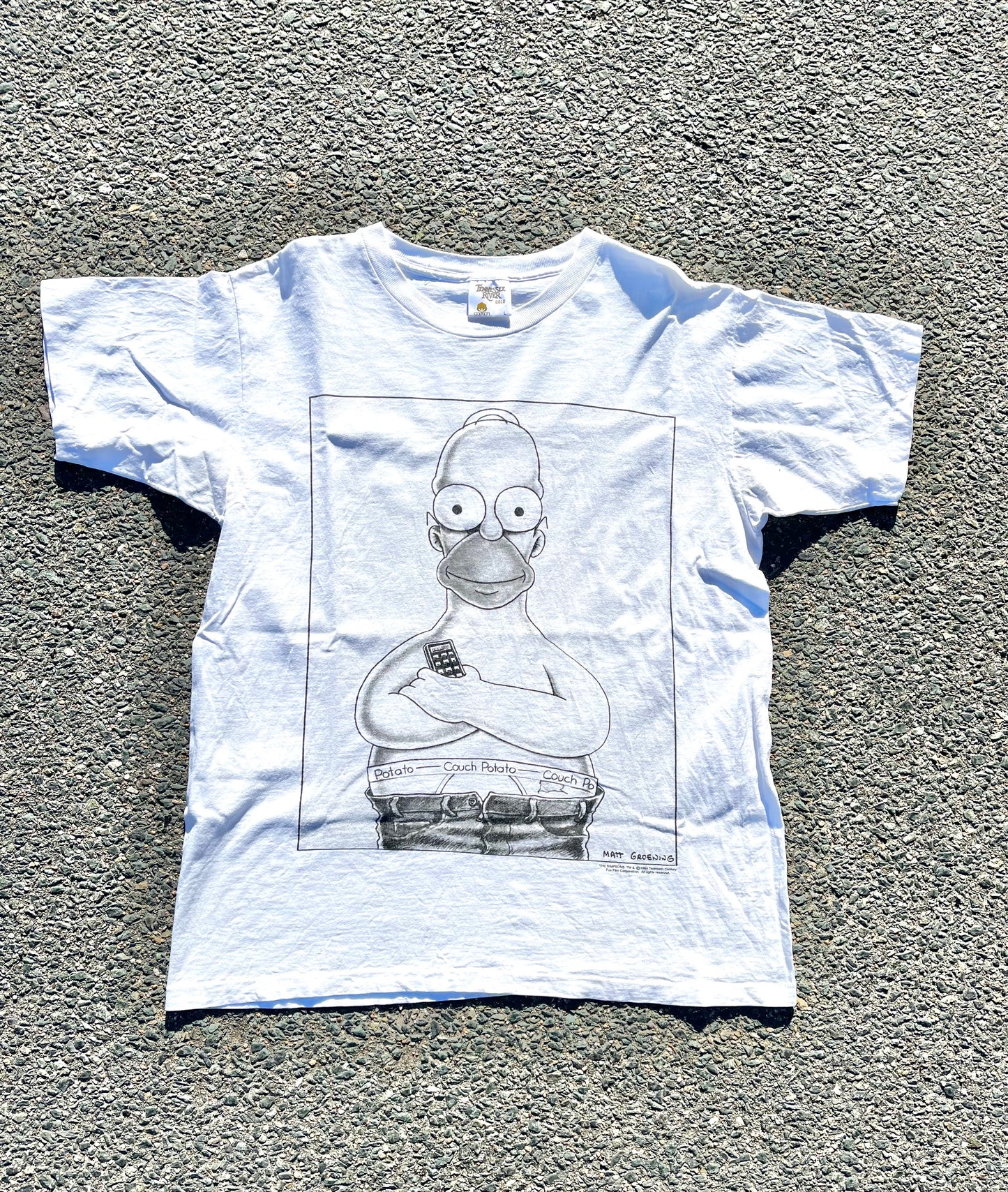 Vintage Homer Simpson Calvin Klein The Simpsons Cartoon Retro 90's T Shirt Size L Large 1994