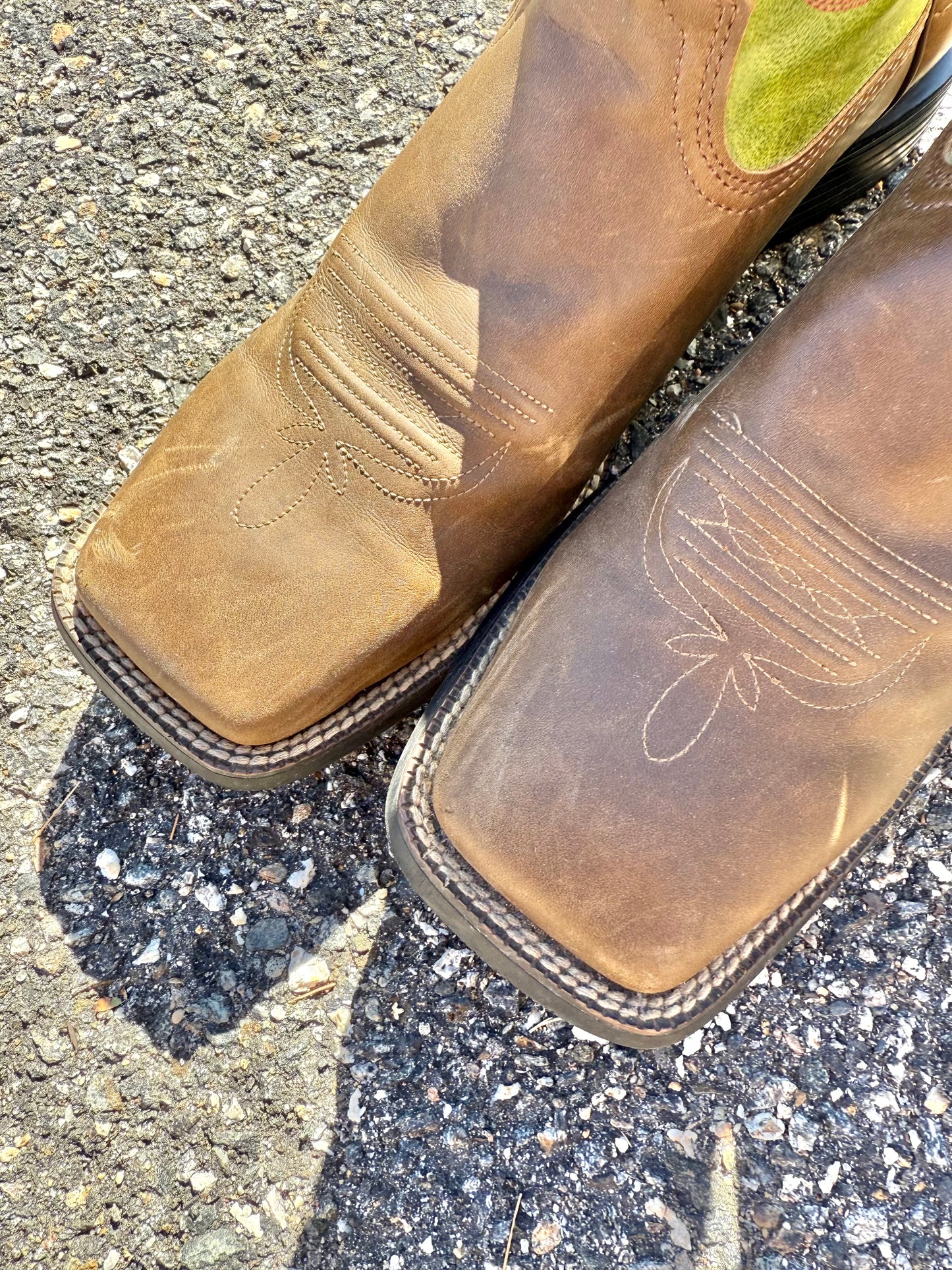 Justin Slip On Men's Leather Western Cowboy Ranch Boots Size US 12D Green