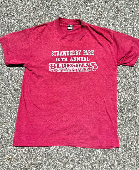 Vintage Strawberry Park Bluegrass Music 18th Annual Fest Festival 90's T Shirt Size M Medium