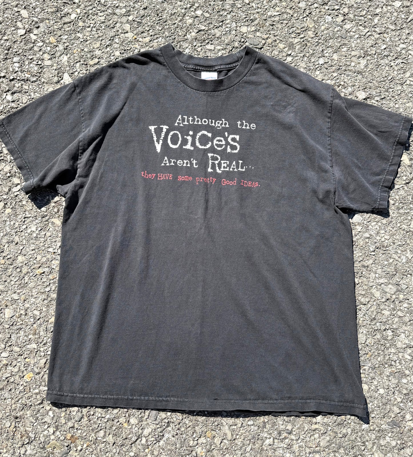 Vintage Tennessee River Voices In Your Head Funny Punk Rock Y2K 2000s T Shirt XL Black
