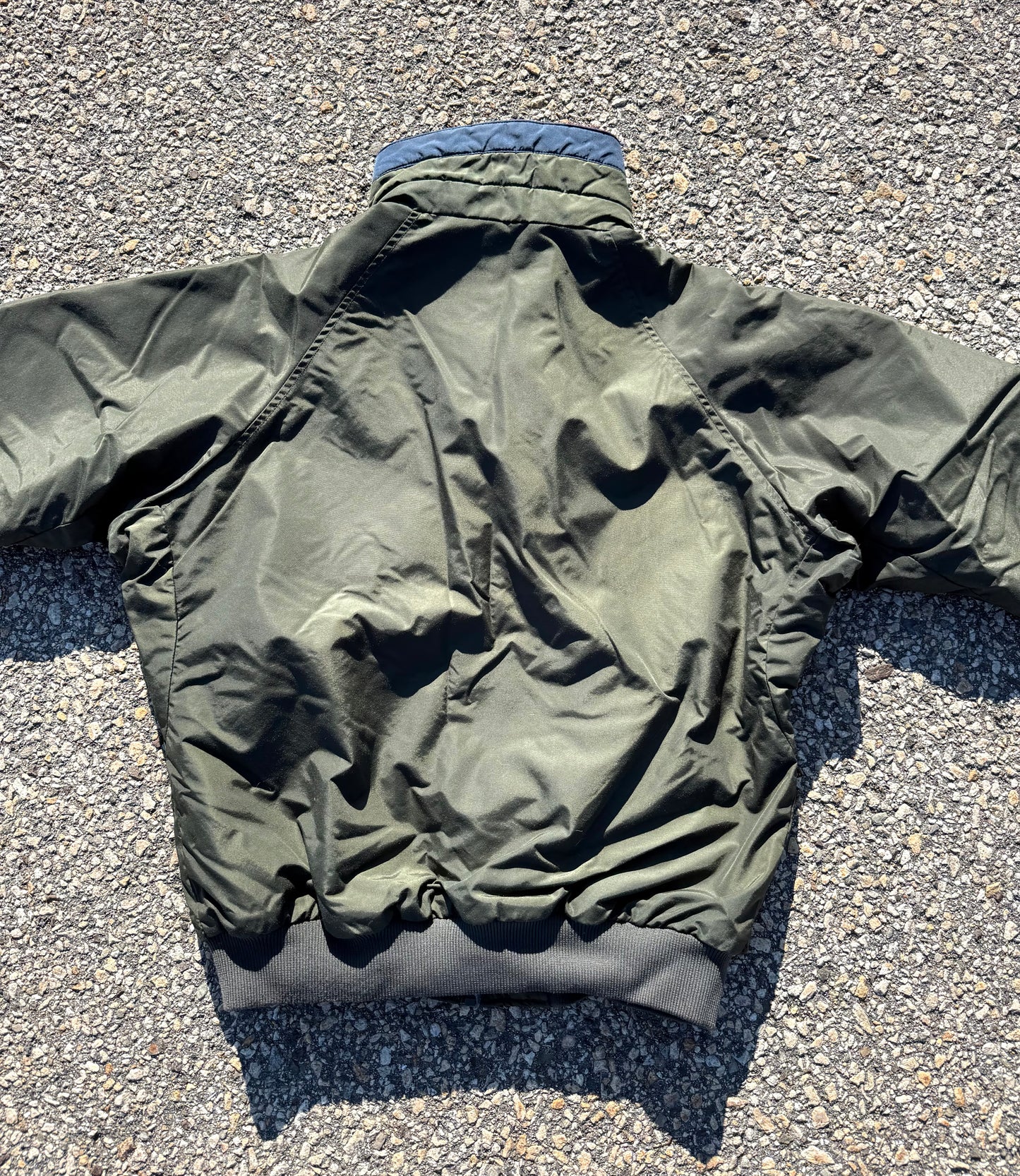 Vintage 90's Columbia Fleece Lined Mens Bomber Jacket Size M Medium Army Green with Maroon