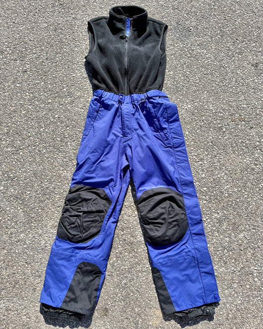 Vintage L.L. Bean Gore Tex Fleece Vest Full Body Snow Ski Suit Size M Medium Blue/Black