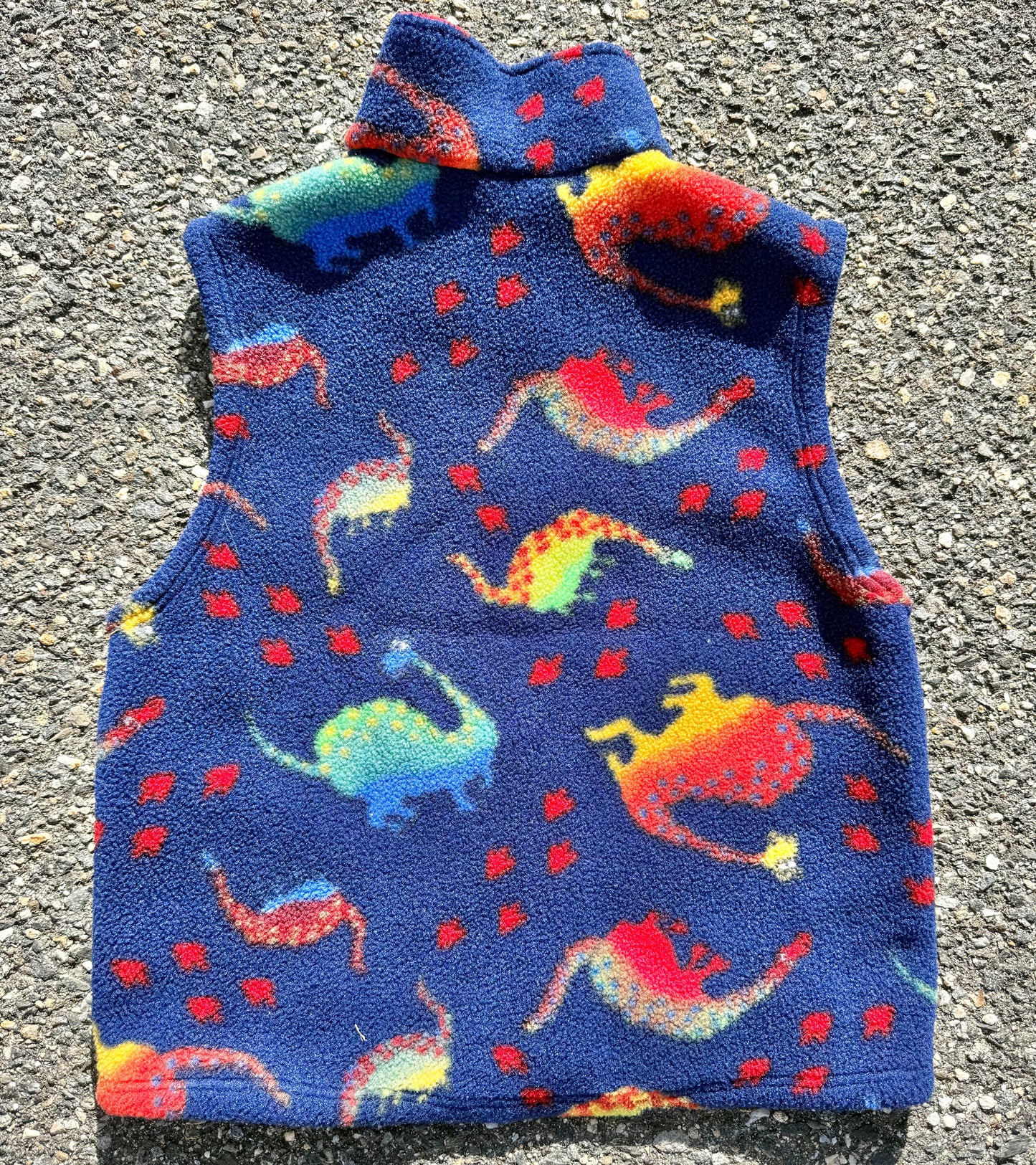 Vintage Polartec All Over Print 90's Dinosaur Fleece Vest Toddler Large