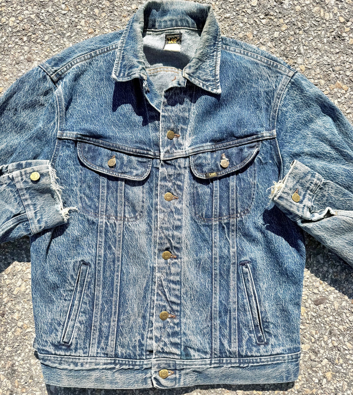 Vintage Iron Maiden Lee Riders 80's Blue Denim Jean Jacket Size L Large