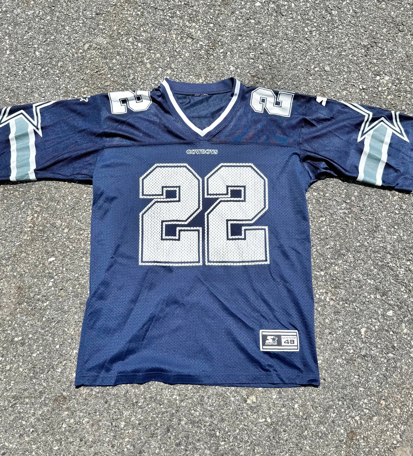 Vintage Starter Dallas Cowboys Emmitt Smith 90's NFL Football Jersey Size 48