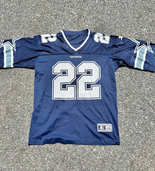 Vintage Starter Dallas Cowboys Emmitt Smith 90's NFL Football Jersey Size 48