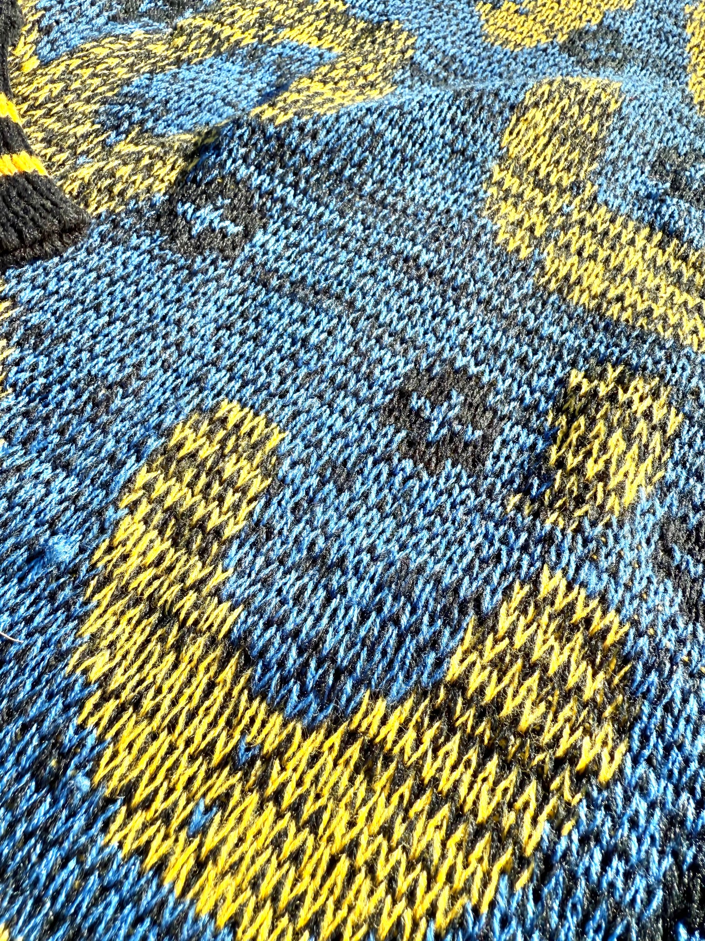 Vintage Sasson Crazy Print Coogi Style 80s Retro Knit Sweater Men's Size XL