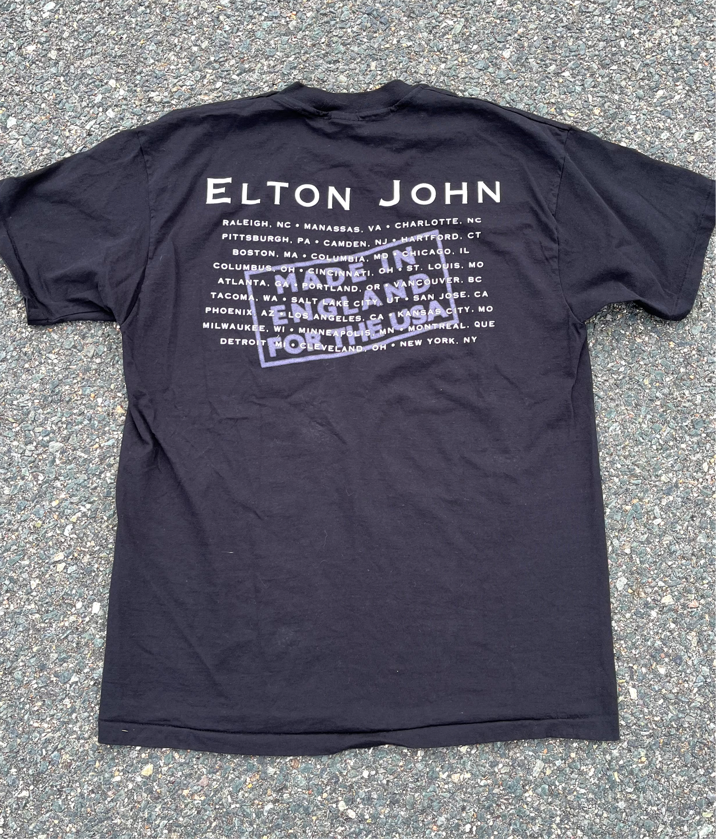 Vintage Elton John 90s Made in England Album Tour Band T Shirt Size XL 1995