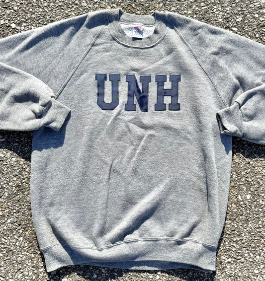 Vintage UNH University New Hampshire Wildcats 80's College Sweatshirt Size M Medium Gray