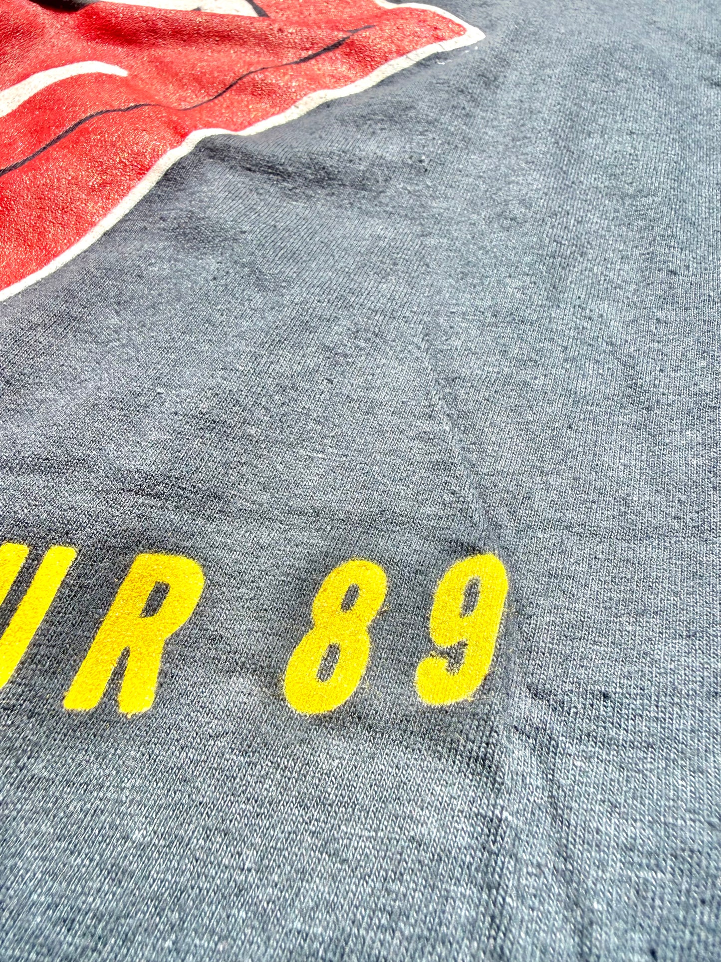 Vintage Rolling Stones Steel Wheels 80's North American Tour Rock Band T Shirt Medium 1989 Black