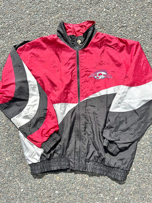 Vintage Colorado Avalanche NHL Hockey Pro Player 90s Windbreaker Jacket Size Large