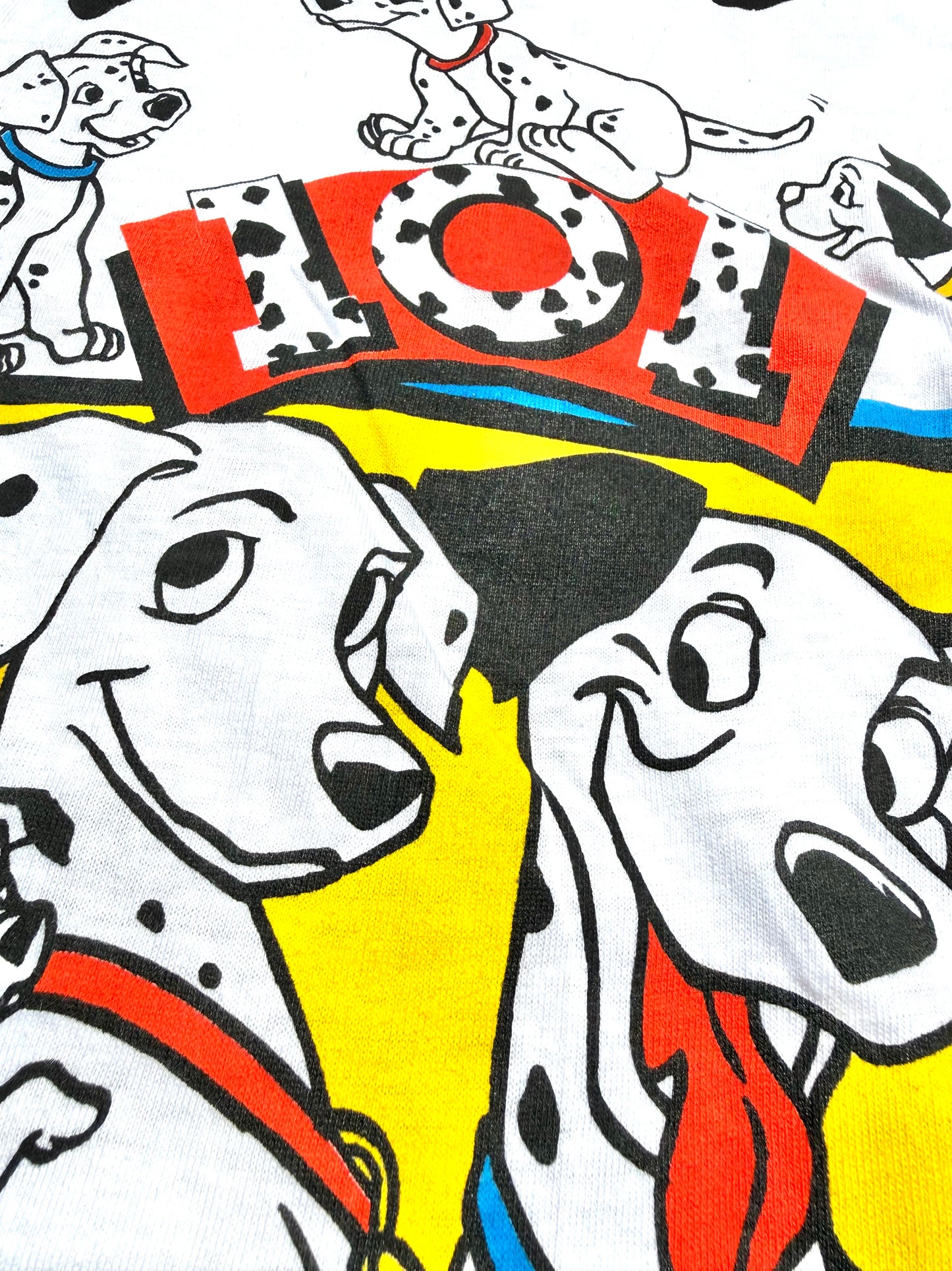 Vintage Disney 101 Dalmatians 90's Crazy AOP All Over Print Movie T Shirt Large